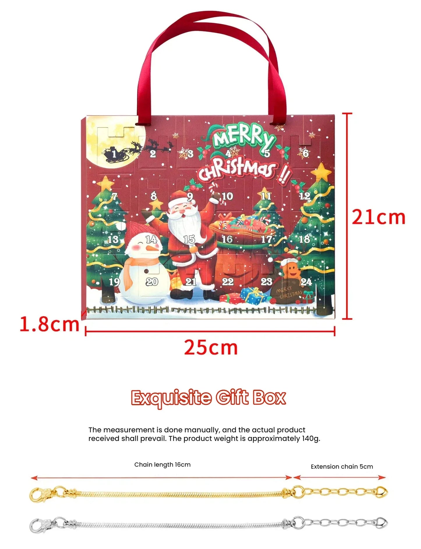 Christmas DIY Jewelry & Craft Advent Calendar(M-14ST,20*17*1.1) - Mekamart Australia