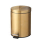 5L Stainless Steel Round Trash Can With Lid And Foot Pedal for Household Kitchen Hotel-Champagne Gold - Mekamart Australia