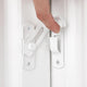 4 Packs Flip Door Sliding Latches,White 90 Degree Stainless Steel Bar Gate Latches Safety Door Lock,Sliding Door Antique Lock Gate Latches Wine Cabinet Carbon Steel Closet Door Latches White White