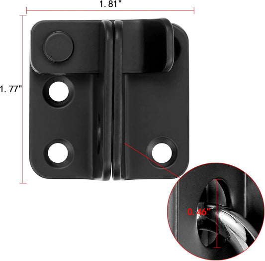 2 Packs Flip Latchesļ¼1.81ā x 1.77āBlack Stainless Steel Thickened Heavy Duty Hasp barn gate flip Door Latch Bi-fold Door Lock,Sliding Door Antique Lock Wine Cabinet Closet Door Latches Small_Black_2