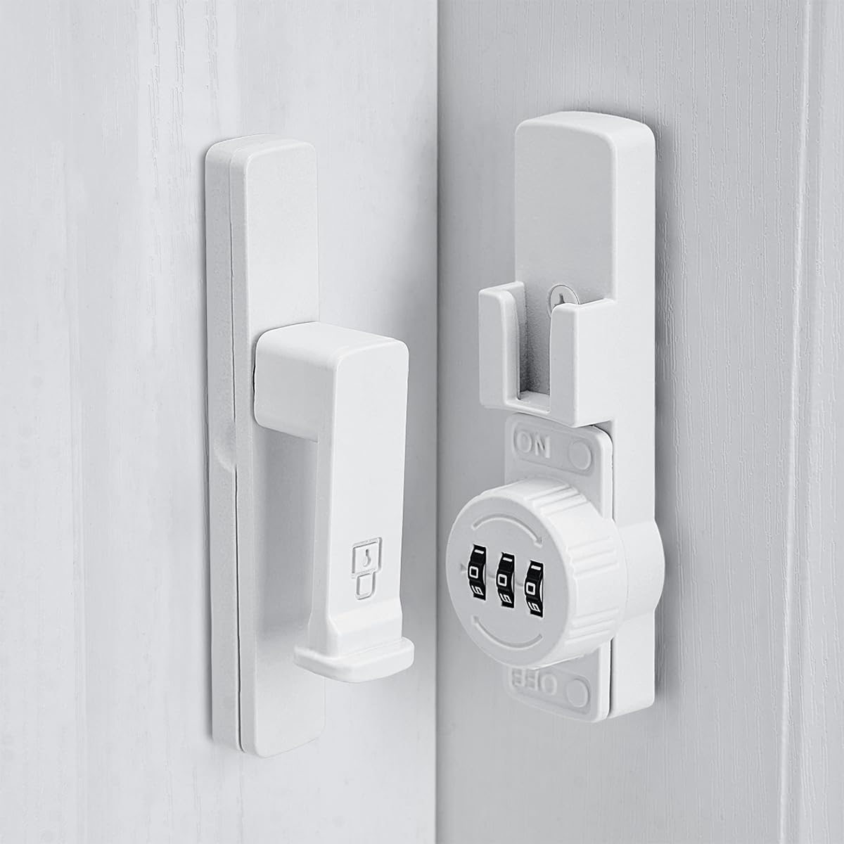 White 90 Degree Barn Door Lock,Mechanical Password Lock,Flip Latch with Combination,3 Digit Password Keyless,Protect Privacy,for Barn Door,Windows,Garden,Cabinets,Bathroom,and Sliding Door 90 90