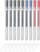 Gel Ink Ballpoint Pens 0.38mm Set of 9 Pack (5 Black 2 Blue 2 Red) Red-2