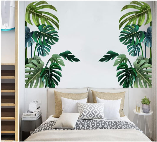 Tropical Green Plant Wall Sticker DIY Decorative Sticker for Home