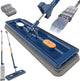 360 Degree Rotatable Mop for Hardwood Floors, Compatible with Microfiber Pads, Blue + 2 Pads
