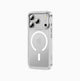 A phone case for iPhone 17 Pro Max with a stand and camera control cover, MagSafe compatible, shockproof magnetic case, and scratch-resistant (silver).