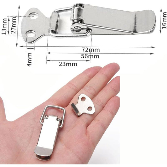 Stainless Steel Tension Clasp With Screws, 56Mm Lever Clasp, Toggle Spring Loaded Latch, Clamp Clip, Box Closure, Lock