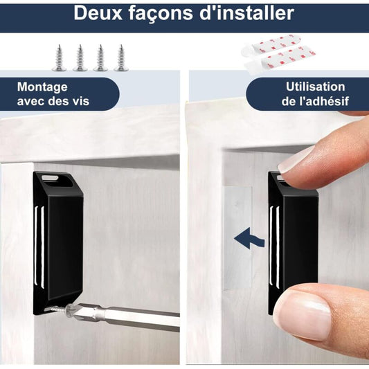 Magnetic Door Catches 4 Pack No Drilling Kitchen Cupboard Magnet Strong Magnet Closure For Cupboard Door, Drawer,