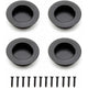 4 pcs ROund Recessed Handles, 40Mm Stainless Steel Sliding Door Handle, Black Furniture Handles Can Be Used For