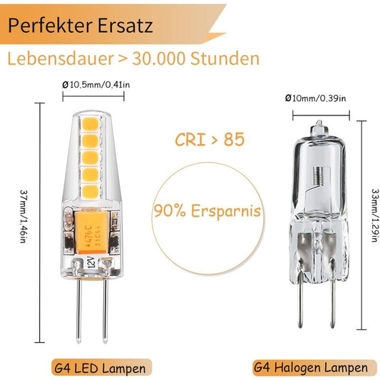 5 Pack G4 LED Bulbs Natural White 4000K Ac/Dc 12V 3W 200Lm Replacement G4 20W Halogen No Dimming No Flicker LED Pin