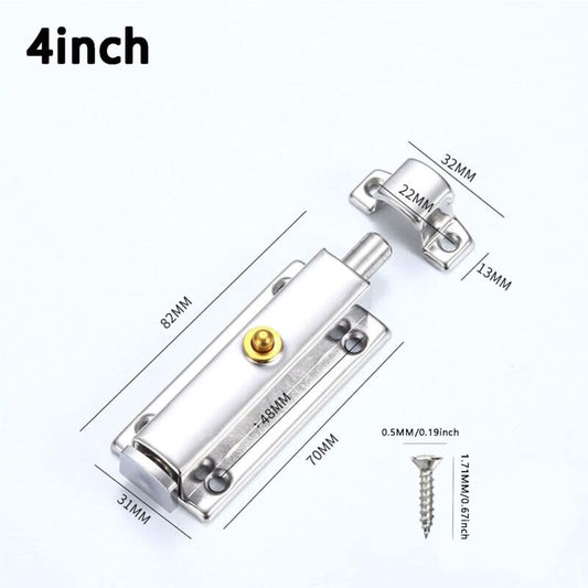 2 pcs Interior Door Lock, Bathroom Door Lock With Spring Knob, Silver, Black Automatic Door Lock 4 Inch/100Mm, For
