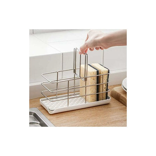 304 Stainless Steel Sponge Holder, Multifunctional Kitchen Sink Organizer, Dish Drainer Tray, Soap Dish, Adjustable
