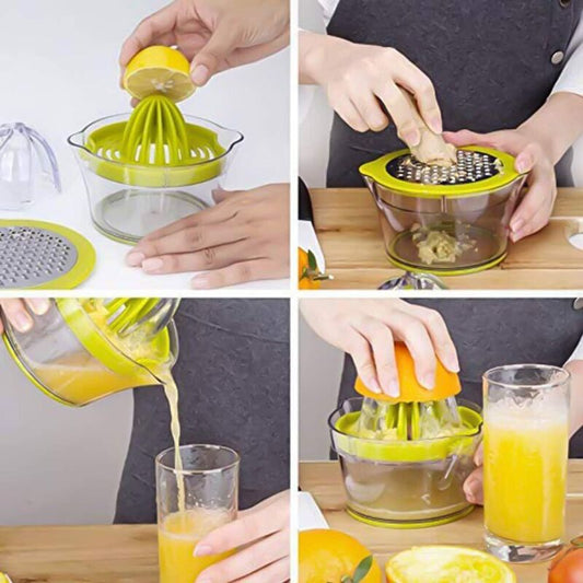 Multifunction Manual Juicer, 4 In 1 Citrus Juicer For Oranges, Lemons, Citrus Fruits, With 2 Reamers, Engraved