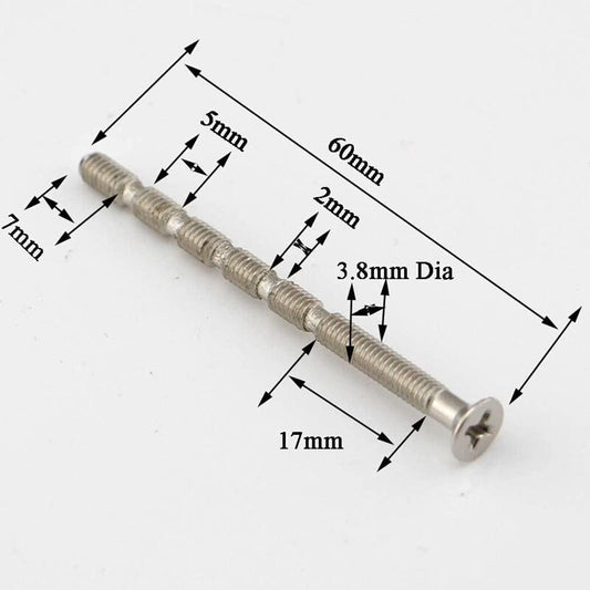 4 Universal M4 Bolts And Sleeves For Door Handle ROsettes, Nickel