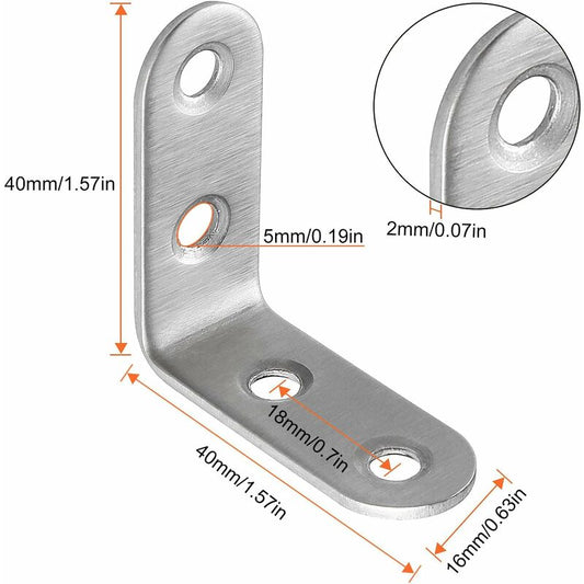 13 pcs Stainless Steel Corner Brace 40X40Mm, Corner Braces For Fixing And Repairing Furniture, Reinforcing Joints,