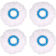 4 pcs Microfiber Mop Heads, ROund Replacement Mop Heads 360 ROtation Mop Heads For Floor Cleaning (Diameter 16Cm)