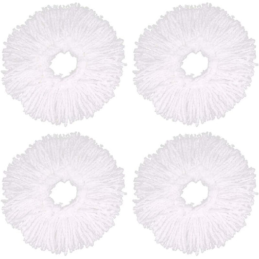 4 pcs Microfiber Mop Heads, ROund Replacement Mop Heads 360 ROtation Mop Heads For Floor Cleaning (Diameter 16Cm)