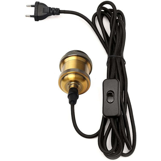 E27 Socket With Switch, 1.2 Meters Fabric Cable Electrical Wire For Bulb Socket/Edison Retro Pendant Light/Creative