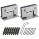 2 Pack 90 Degree Shower Door Hinges With Screws, 4Mm Thickness Stainless Steel For Bathroom Door And Glass (Silver)