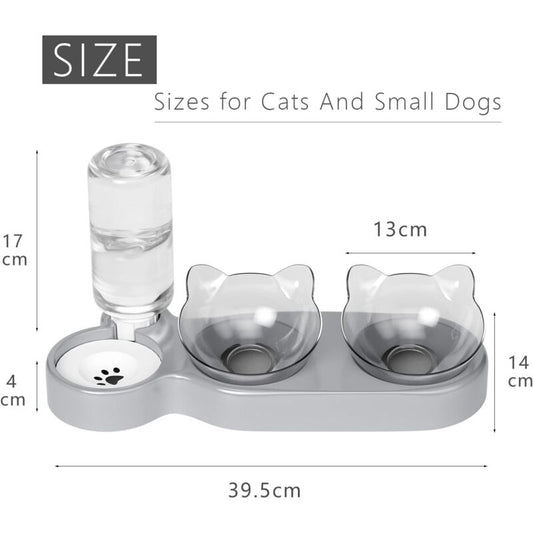 Cat Bowl, 15° Tilting Cat Water Bowl, Automatic Cat Bowl, Cat Feeders And Waterers, Non-Slip Cat Bowl, Cat Bowl