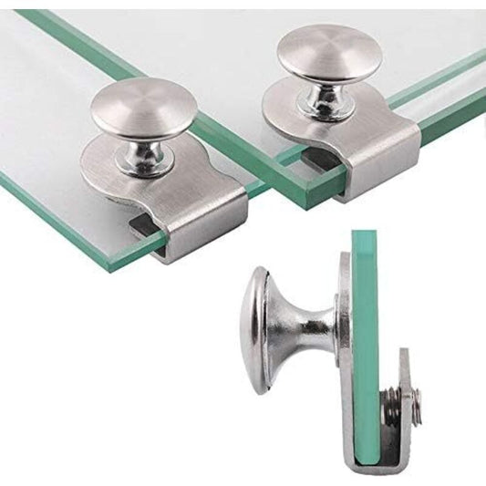 Stainless Steel Glass Door Handle / Clip / Glass Clip 5-8Mm Showcase Cabinet Furniture Drawer Handle, No Drilling, 2