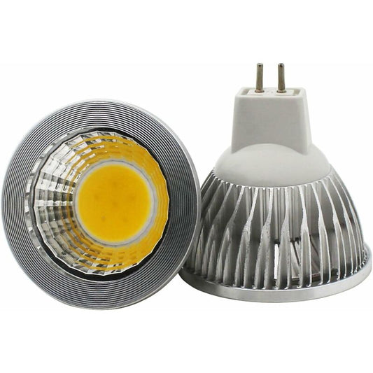 6 Units, Mr16/Gu5.3 Cob LED Bulb, 3W / 210Lm, Dc 12V, Warm White 2700K, Equivalent To 20W Halogen Bulb, Ă50X52, 90°