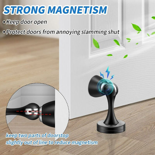 Magnetic Door Stop Brushed Stainless Steel Satin Nickel Black Floor Mounted For Bedroom Bathroom Kitchen Office