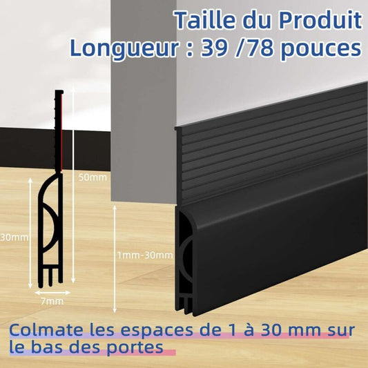Insulated Door Bottom 100 Cm, Self-Adhesive Door Draught Excluder, Silicone Door Bottom Anti Cold Thermal Insulation