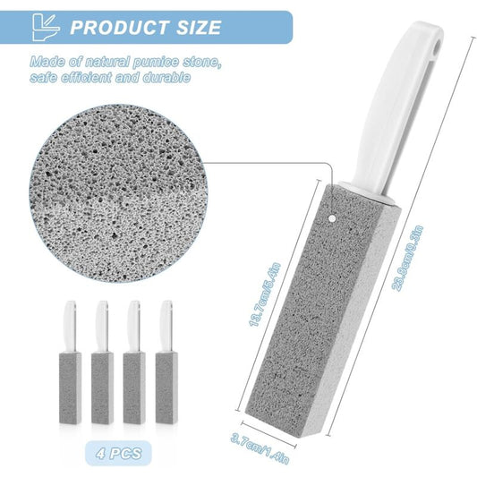4 Pieces Cleaning Stone With Handle Cleaner, Pumice Stone Cleaning Brush, For Toilet, Kitchen, Bathroom, Pool And Home