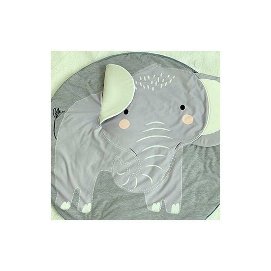 Baby Crawling Mat Play Mat Kids Crawling Mat ROund Animals Carpet Children Rug For Girls Boys 90X90Cm (Elephant)