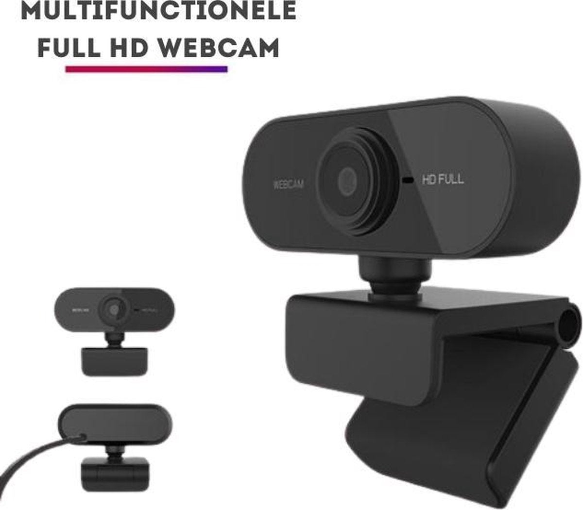 Full HD Webcam - 1080p - Webcam with Microphone - Computer - Laptop - Autofocus - Work from Home - Webcam for PC - USB - Black - Windows & Mac - Black Friday 2020 Deals