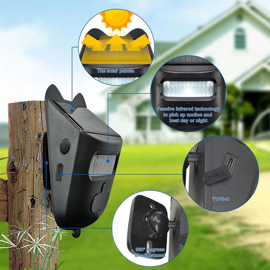 Driveway alarm - Entry detector - Solar driveway alarm - Motion detector - Wireless = Security - Wireless solar driveway alarm - Motion detector - Doorbell - DIY security system - (1 sensor and 2 doorbells)