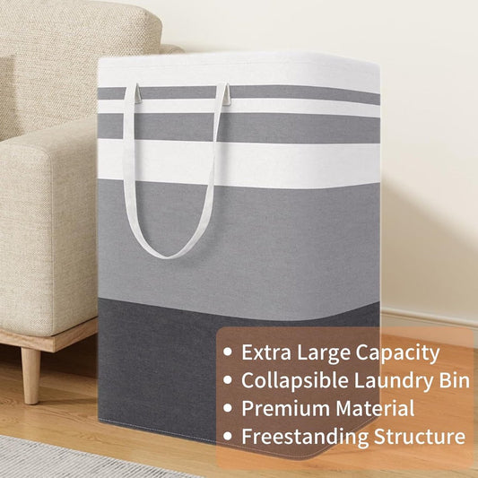 Foldable laundry basket - Large capacity laundry bag - Laundry basket with handles - Laundry hamper for dirty laundry - Suitable for bedroom, bathroom, dormitory