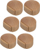 Round wooden doorstop, shockproof and anti-collision, set of 6, 4.5 x 4.2 x 1.6 cm, for floor and parquet, dark brown, 45 x 42 x 16 mm.