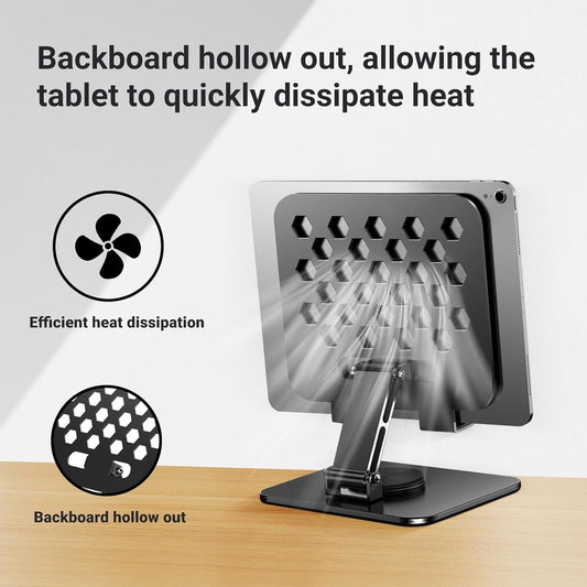 Universal tablet stand - Adjustable elasticity - Foldable at multiple angles (silver)
