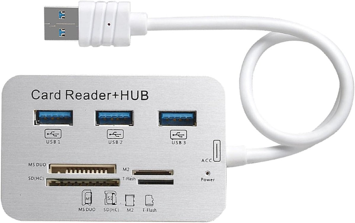 USB 3.0 Hub with 3-Port Splitter and Memory Card Reader - SD/TF/Micro SD Card Reader - USB 3.0 Hub