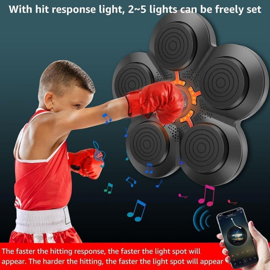 Smart Electric Boxing Trainer with Speaker, Black, Compatible with Smart Music Boxing Machine(Children)