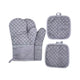 Heat-Resistant Oven Mitts & Grill Gloves, Anti-Slip Kitchen Potholders Up to 300°C for Cooking and Baking, Gray
