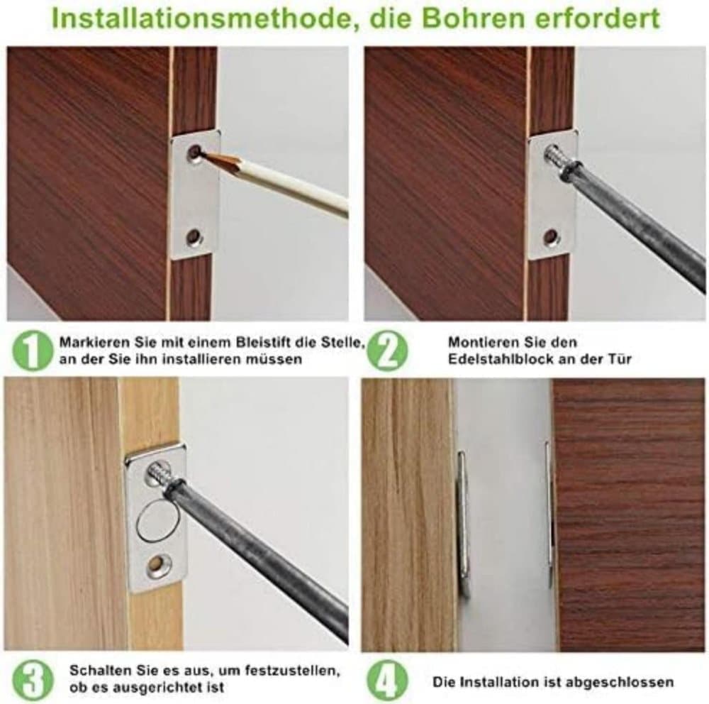 8-Pack Strong Magnetic Locks Stainless Steel Invisible Door Locks, Compatible with Doors Windows Cabinets Drawers, 2.36\