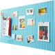 40x60cm Self-Adhesive Photo Board, Decorative Cork and Wall Panel Bulletin Board with Acoustic Panels for Photos and Messages, Blue, for Home and Office