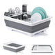 Foldable Dish Rack, gray plastic draining tray for kitchen and camping, 36.5 cm