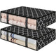 2-Pack Foldable Storage Boxes for Clothes and Blankets, Under-Bed Drawers, Multifunctional Organizer, Black