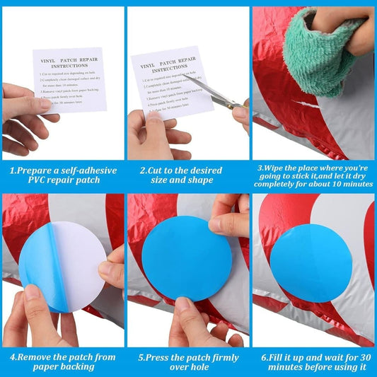 20 pcs PVC Pool Repair Kit, Self-Adhesive Waterproof Patches for Pools and Inflatables
