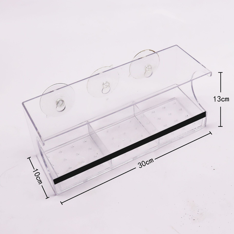 Automatic Transparent Bird Feeder (Acrylic) Size: 300*100*130mm Color: Transparent for Birds Balcony Mount (1pc)
