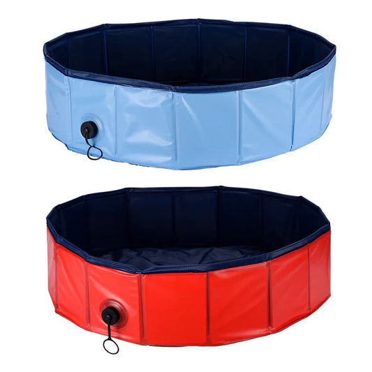 Foldable Dog Pet Pool Bathtub, Blue, S