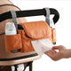Universal Stroller Storage Bag with Cup Holder and Tissue Pocket Brown