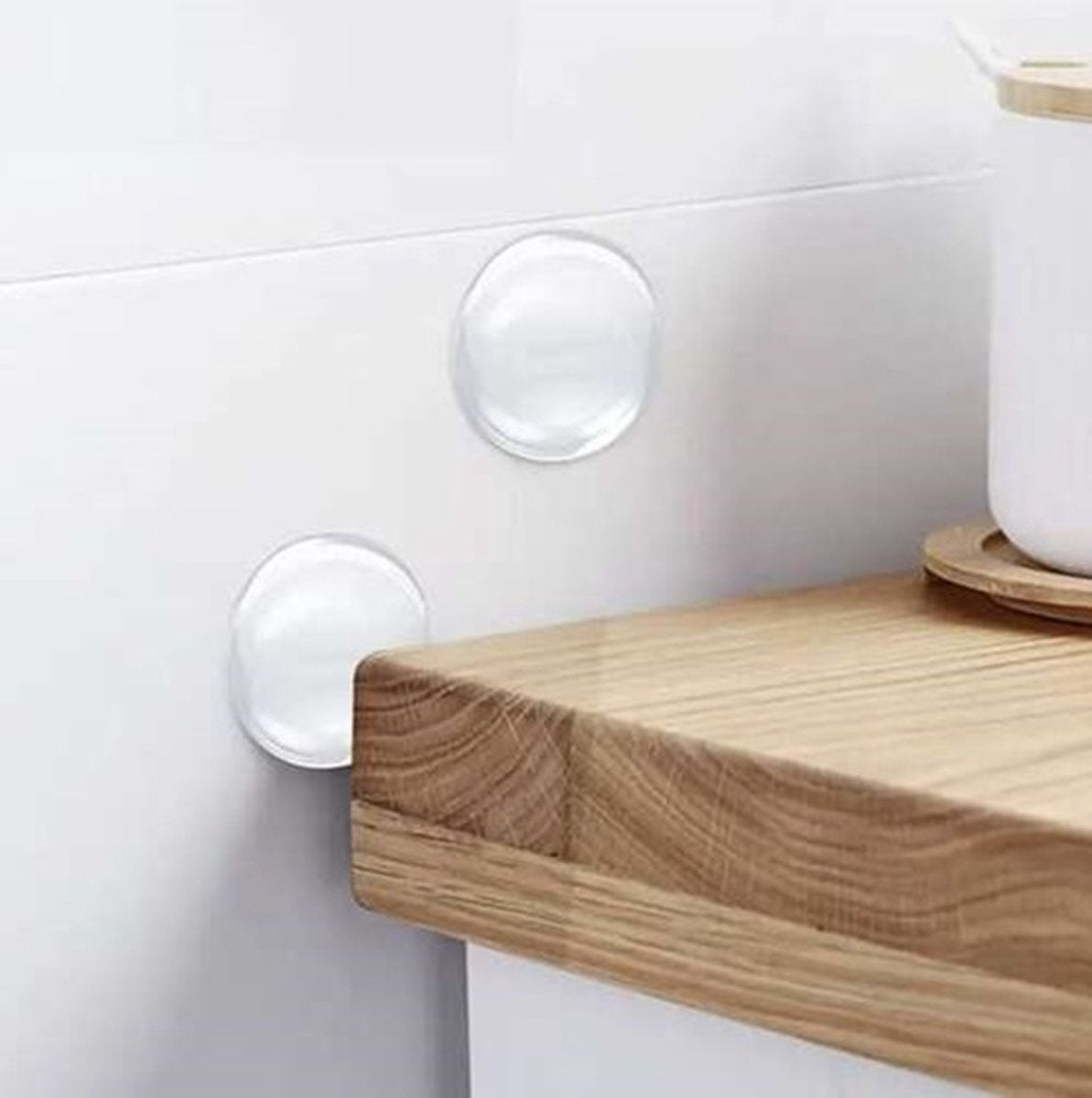 Door Stoppers | Self-Adhesive Door Protectors | Door Protection | Silicone | Transparent | Washable | 4 Pieces