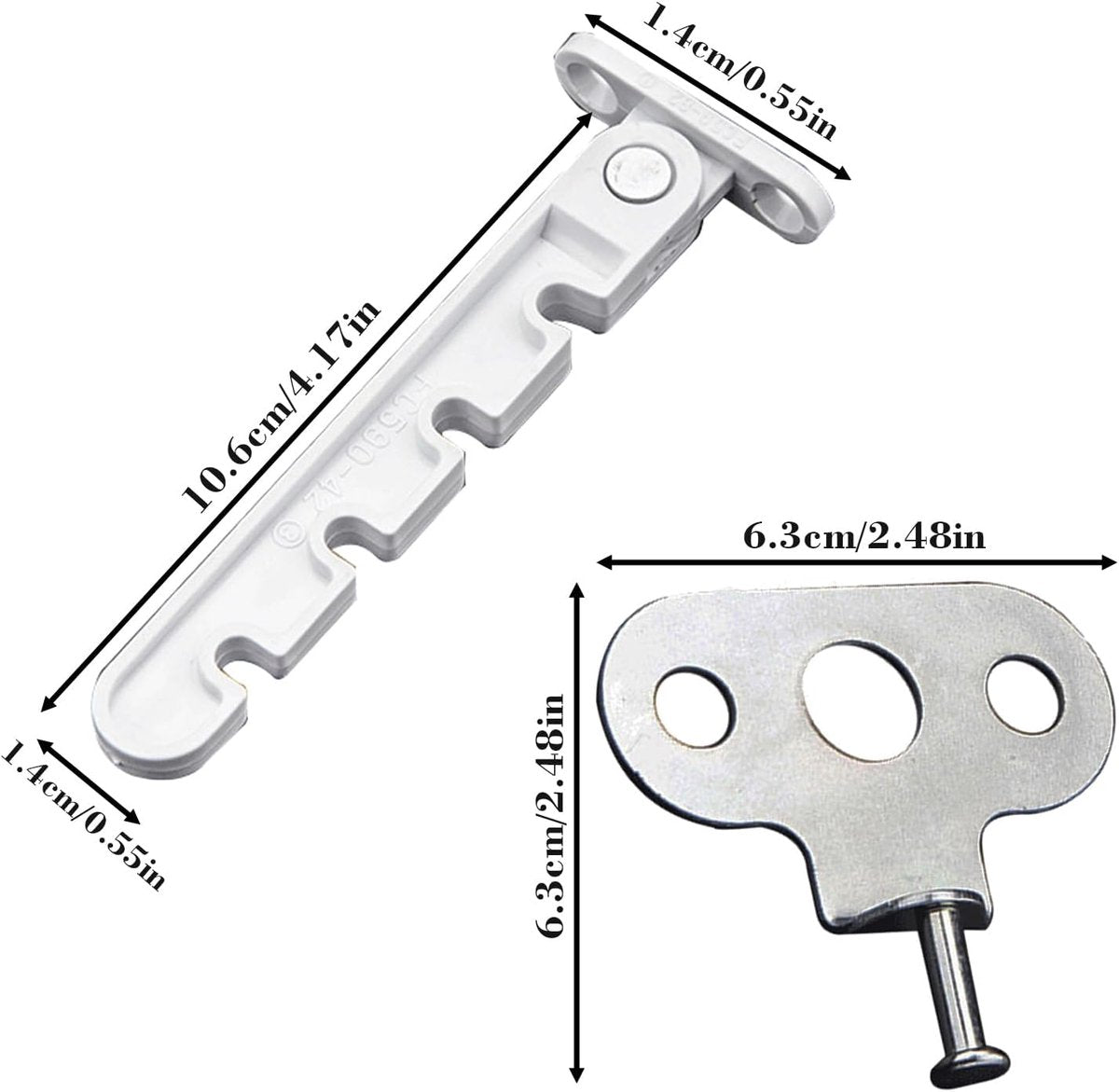 Pieces Window Stopper - Window Limiter - Window Stay - Window Security - Window Tilt Regulator for Adjusting the Window Opening - For Every Window - Window Stay - White - Including Installation Material