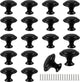 Handles - 18 Pieces - Cabinet Handles - Furniture Handles - Kitchen Handle - Antique Knobs - 30MM - Cabinet Handles - Kitchen Cabinet Handles - Furniture Handle - Kitchen Handle - Door Handle - Drawer Handle - Incl. Screws - Stainless Steel - Black - Mode