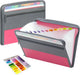 Project Folder - A4 - Foldable File Folder with Tabs - 13 Compartments - Storage Folder/Sorting Folder - Compartment Folder - Durable Plastic Document Folder - Writing Folder with Zipper - Conference Folder - Work Folder - Document Folder - Pink - Portabl