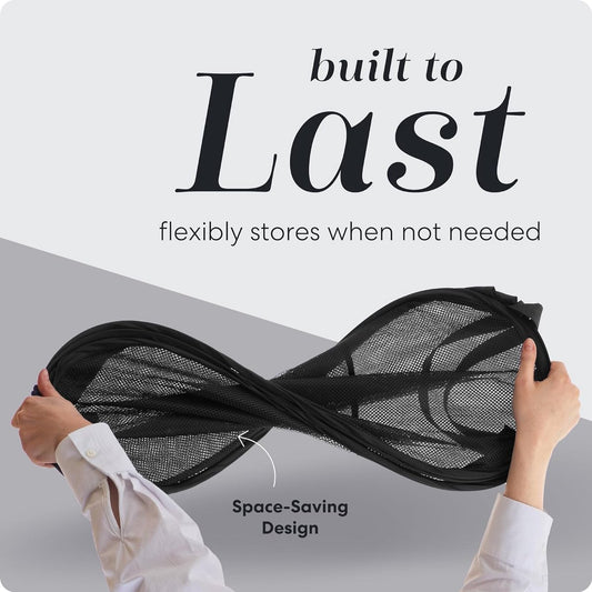 Foldable Laundry Basket - 60 x 30cm - Laundry Baskets - Mesh - Breathable - Durable - Laundry Sorter - Laundry Box - Clothes Organizer - Laundry Basket - Dirty Clothes Basket - Storage Basket - Foldable Laundry Basket - Black - Portable - Space-Saving Lau